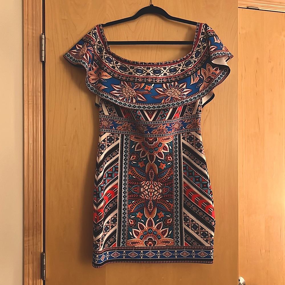 AKIRA off the shoulder mini dress, L